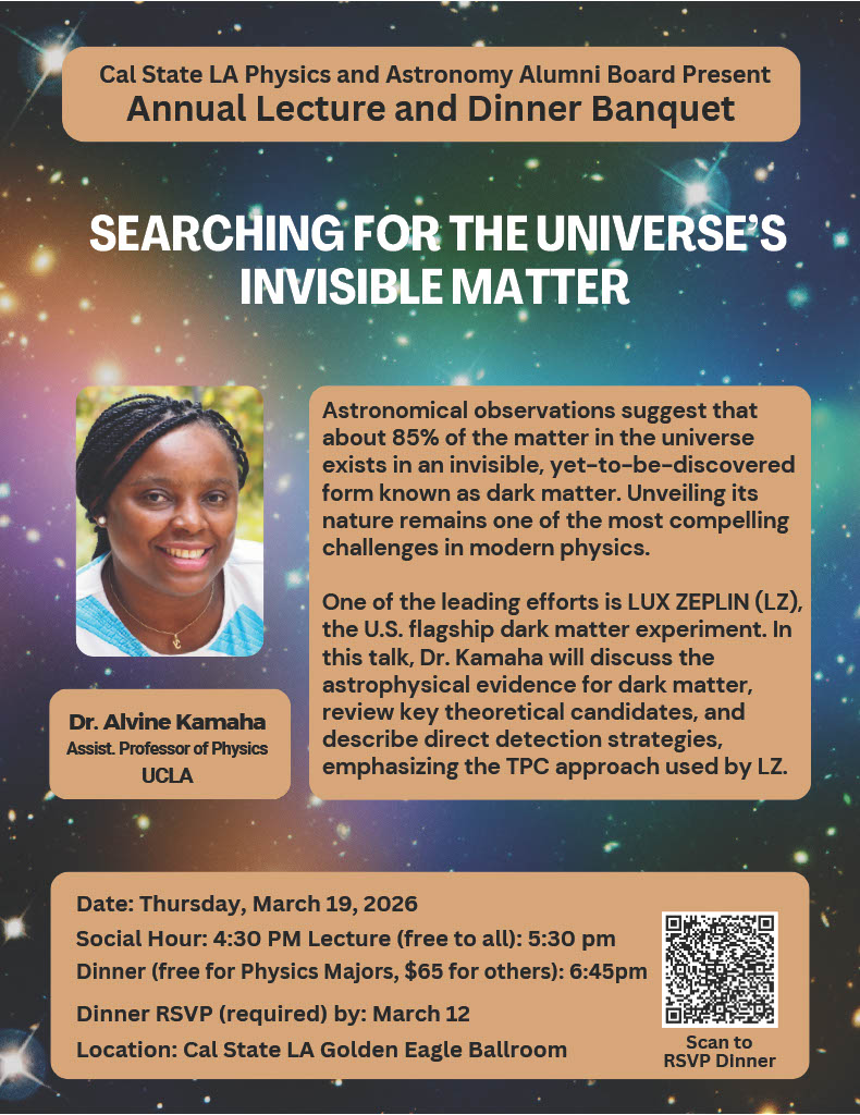 Flyer for Physics event with galaxy background