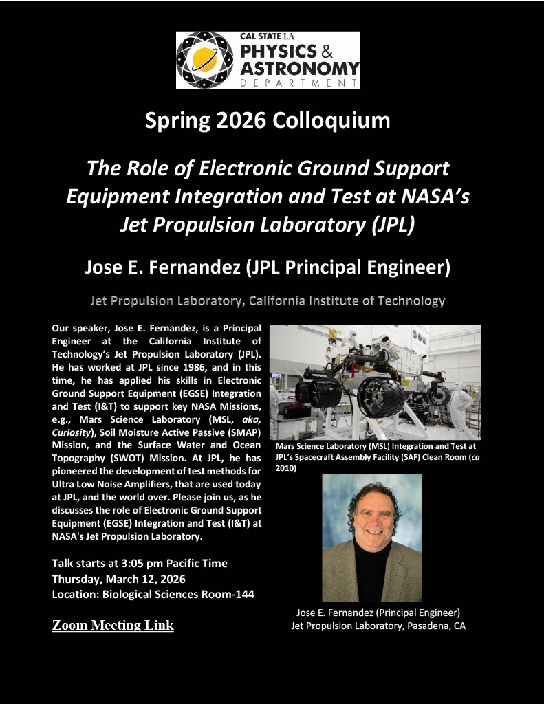 Spring 2026 Physics Colloquium Flyer