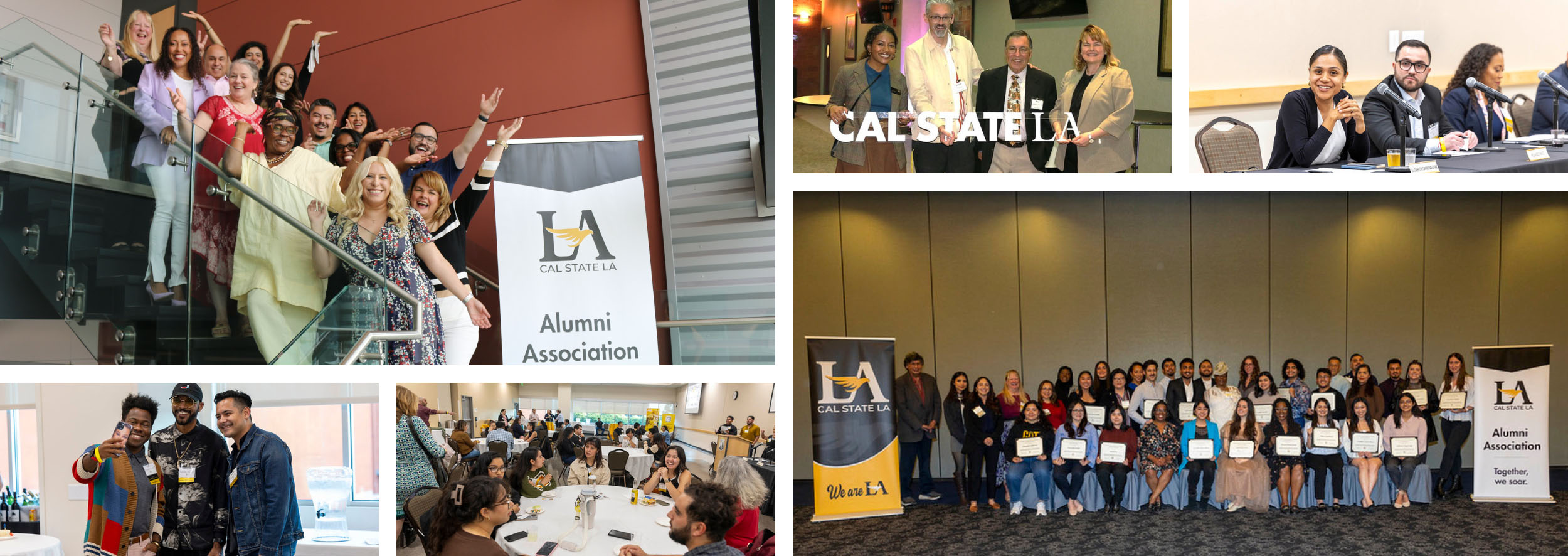 Collage of various alumni participating in events