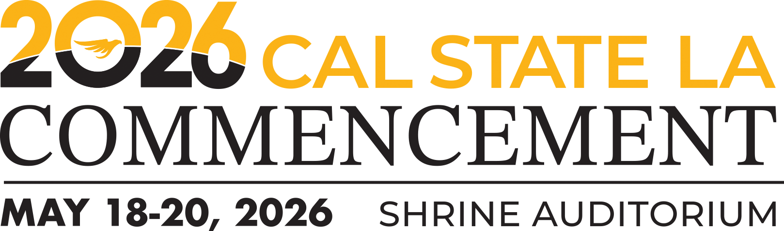 Cal State LA Commencement 2026, May 18-20, 2026, Shrine Auditorium
