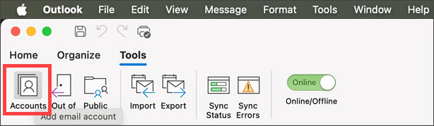 Tools tab on the ribbon 