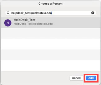 Choose a Person dialog box