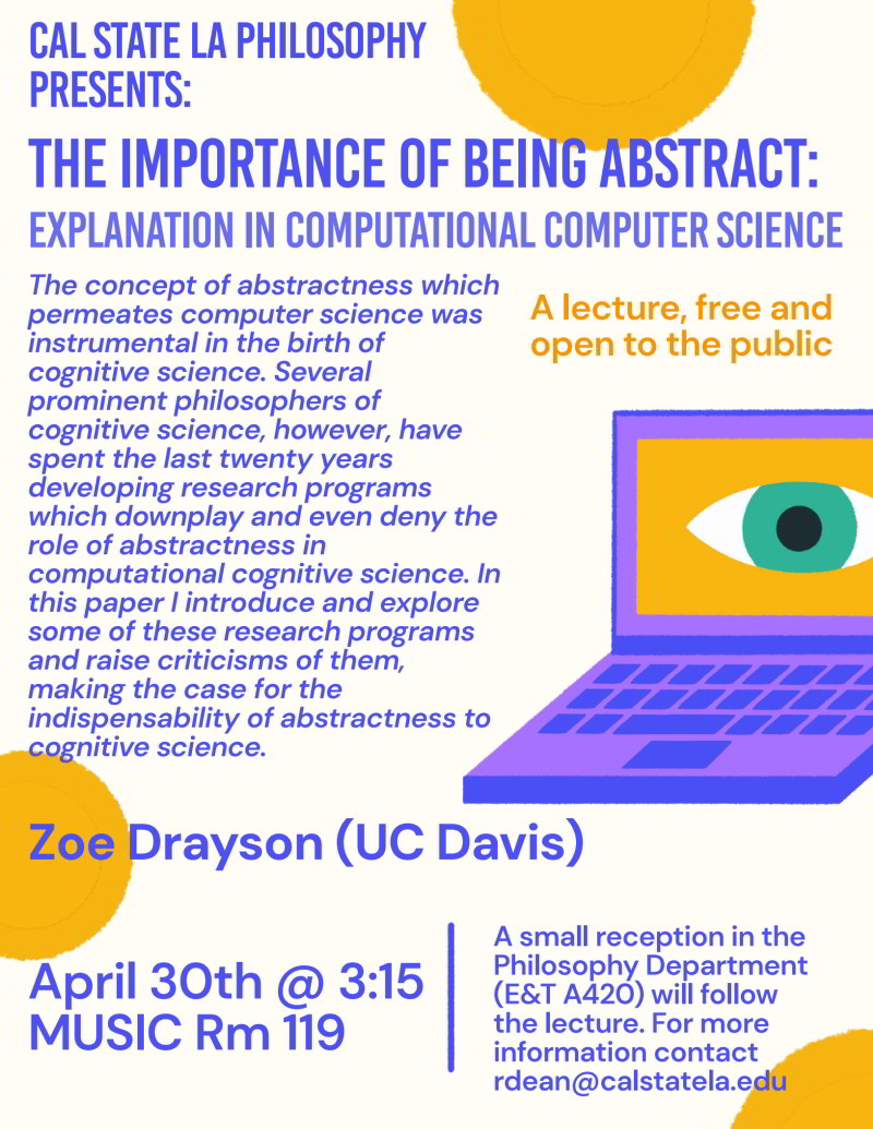 Zoe Drayson The Importance of Being Abstract April 30 3:15pm Music 119