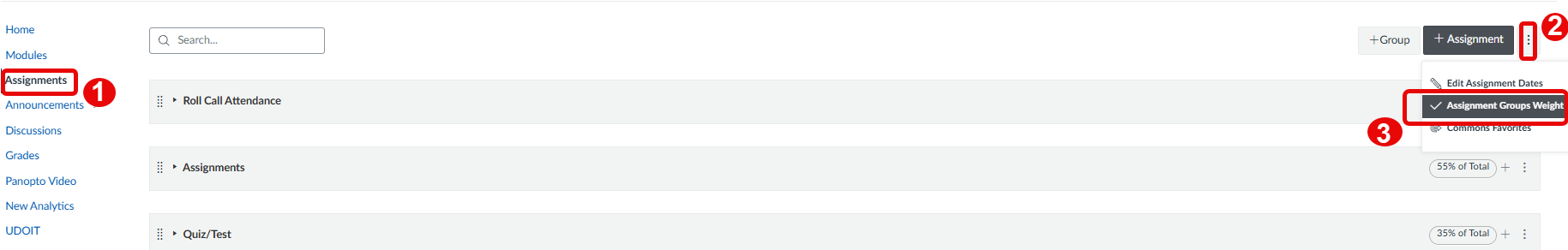 assignment group weights