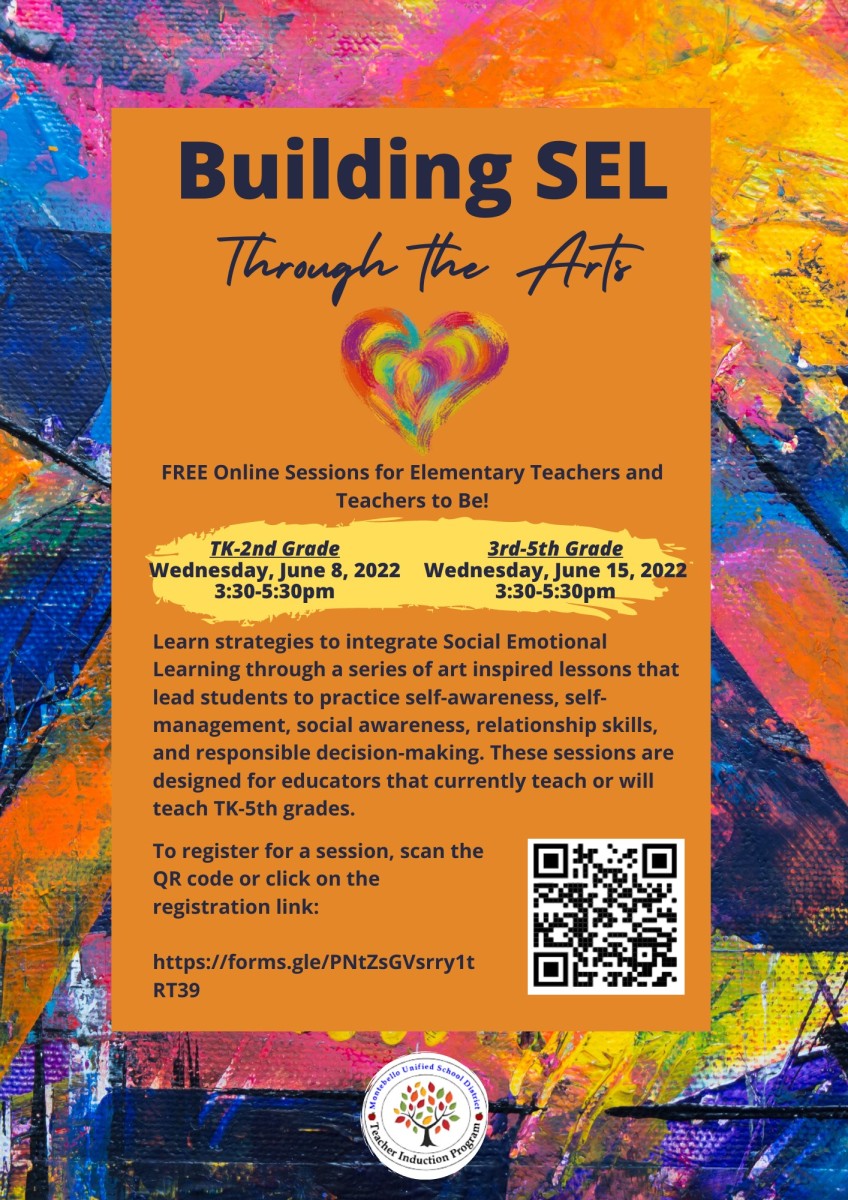 Building Sel Through the Arts Free online sessions for elementary teachers and teachers to be!