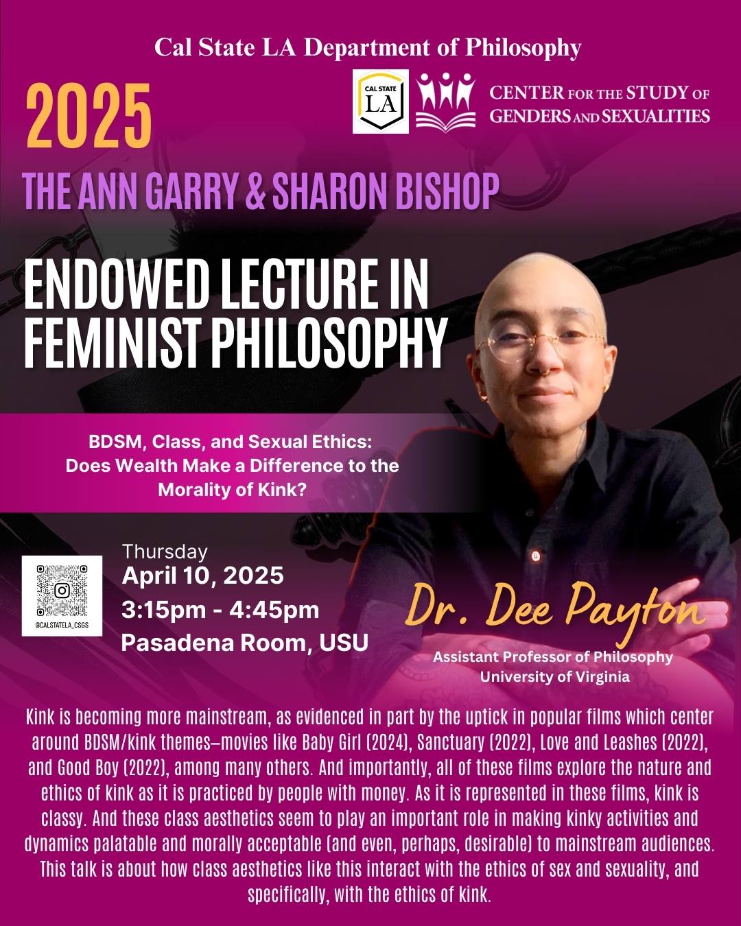 The Ann Garry and Sharon Bishop Endowed Lecture in Feminist Philosophy