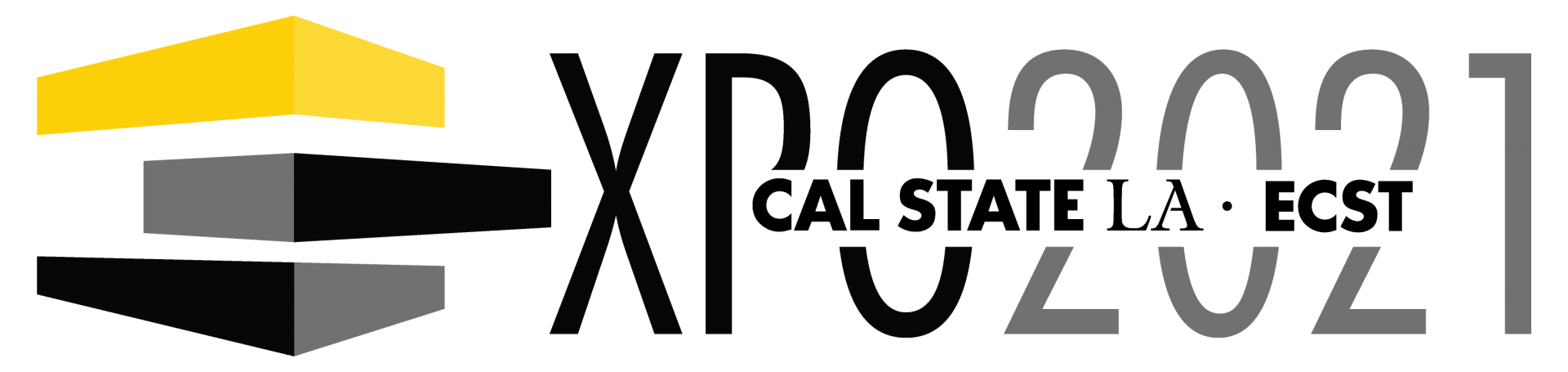 Alternating yellow gray stacked blocks, cal state la ecst expo 2021