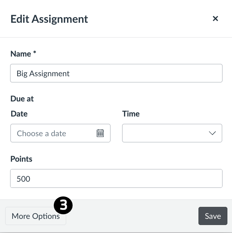 editing an assignment
