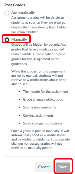 manually posting grades
