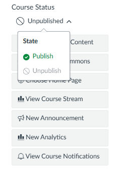 publish and unpublish course