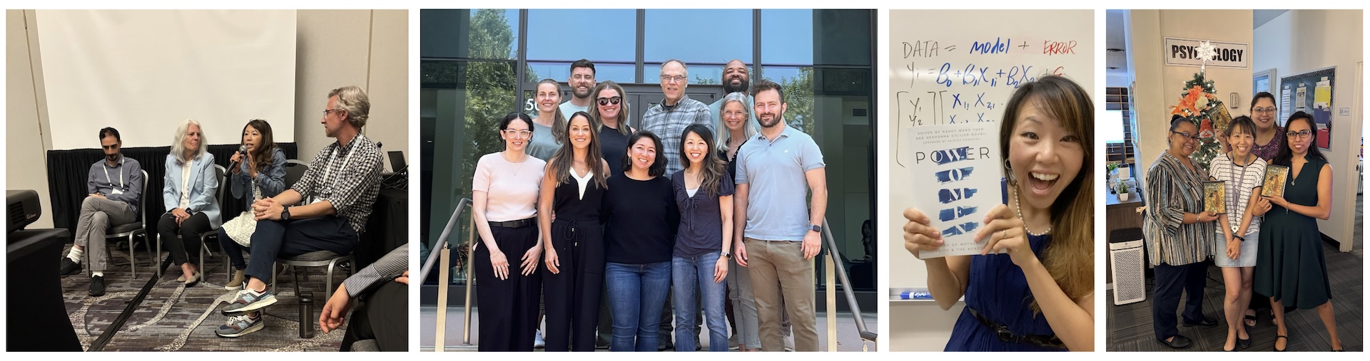 speaking, with coursekata team, with power women and the long con books