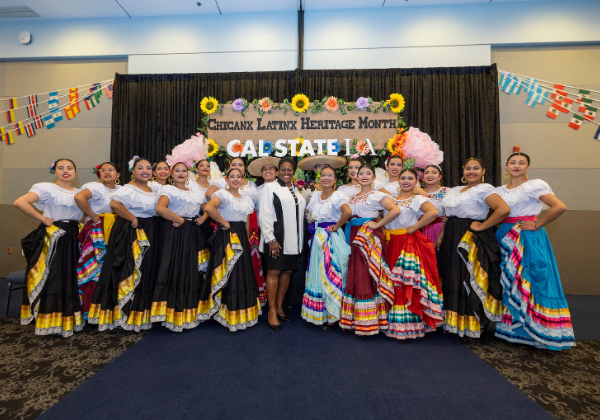 Folklorico dancers in colorful skirts