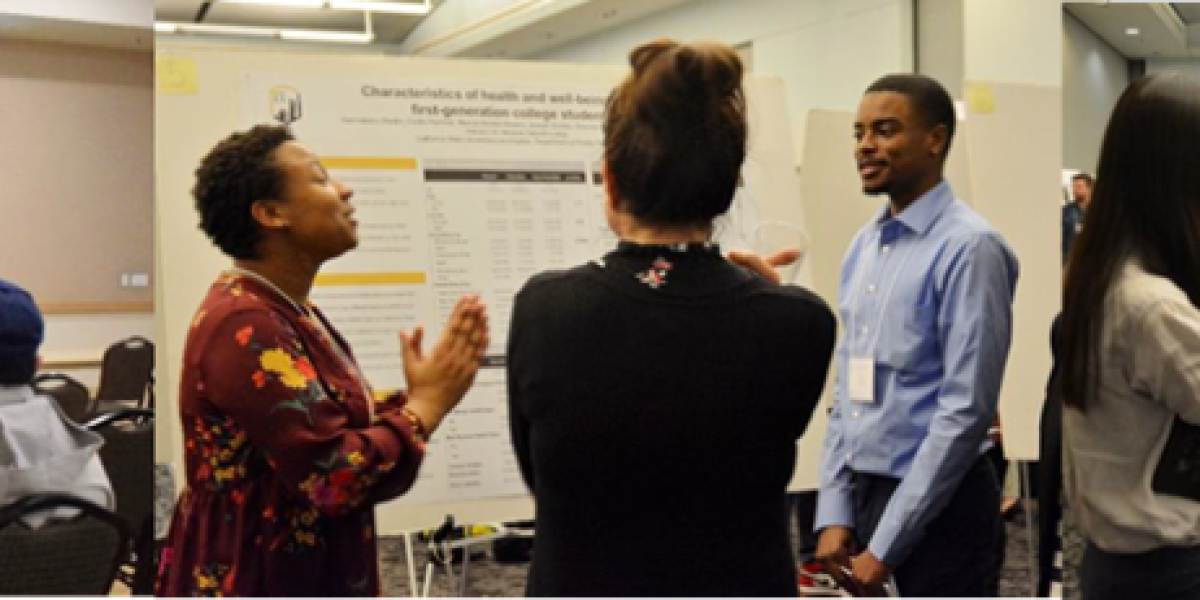 students giving research talks and presenting posters