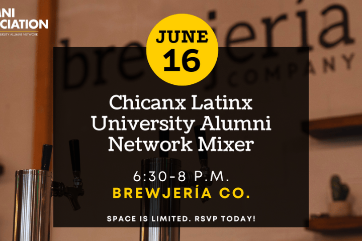 Chicanx Latinx University Alumni Network Mixer held on June 16, 2023 at Brewjeria