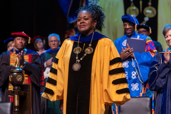 President Berenecea Johnson Eanes at the Investiture ceremony