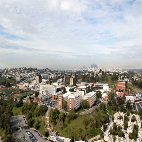Aerial image of Cal Sate LA buildings and horizon