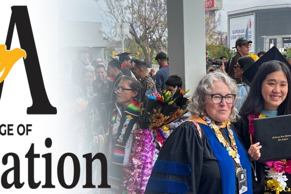 graduates with coe logo on the left